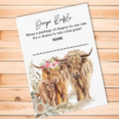 おむつラッフルハイランドカウカップルパンパスグラス エンクロージャーカード