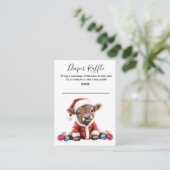 おむつラッフルハイランドカウクリスマスサンタベビー エンクロージャーカード (スタンド正面)