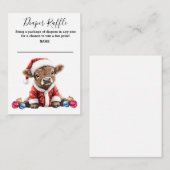 おむつラッフルハイランドカウクリスマスサンタベビー エンクロージャーカード (正面/裏面)