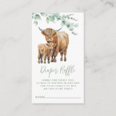 おむつラッフルハイランドカウグリーンリーベビーシャワー エンクロージャーカード (正面)