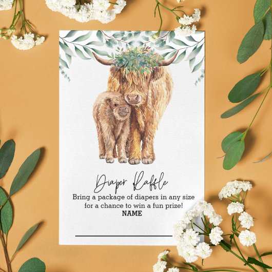 おむつラッフルハイランドカウユーカリ エンクロージャーカード