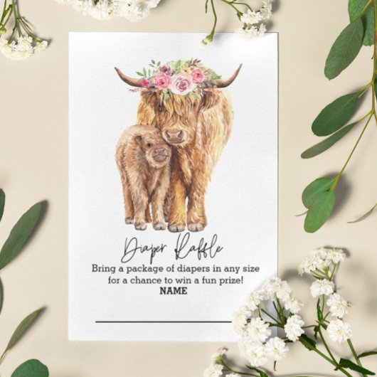 おむつラッフルハイランド牛フローラ囲い エンクロージャーカード