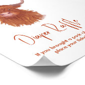 おむつラッフルハイランド牛ベビーシャワー ポスター (角)