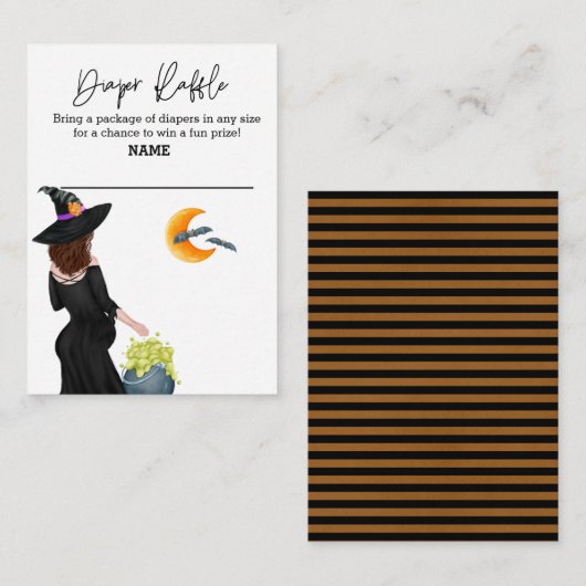 おむつラッフルハロウィンウィッチウォータカラー エンクロージャーカード (正面/裏面)