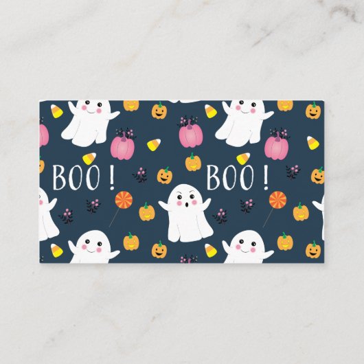 おむつラッフルハロウィンダークブルーのエンクロージャカード エンクロージャーカード (裏面)