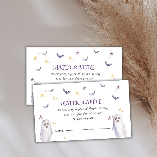 おむつラッフルハロウィンベビーシャワー エンクロージャーカード