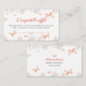 おむつラッフルバタフライワイルドフラワーガールシャワー エンクロージャーカード (正面/裏面)