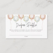 おむつラッフルバルーンジェンダーが赤ちゃんシャワーを明らかにする エンクロージャーカード (正面)