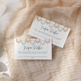 おむつラッフルバルーンジェンダーが赤ちゃんシャワーを明らかにする エンクロージャーカード