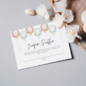 おむつラッフルバルーンジェンダーが赤ちゃんシャワーを明らかにする エンクロージャーカード