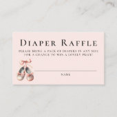 おむつラッフルバレリーナシューズガールベビーシャワー エンクロージャーカード (正面)