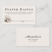 おむつラッフルバレリーナバレエガールベビーシャワー エンクロージャーカード (正面/裏面)