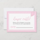 おむつラッフルパステルピンク水玉模様ガールBOHO 招待状 (正面)