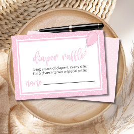 おむつラッフルパステルピンク水玉模様ガールBOHO 招待状