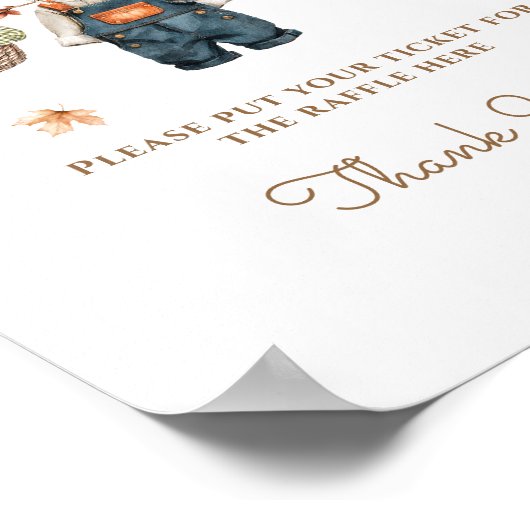 おむつラッフルパンプキン素朴秋ベビーシャワー ポスター (角)