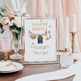 おむつラッフルパンプキン素朴秋ベビーシャワー ポスター