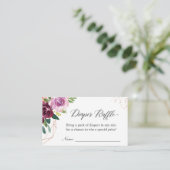 おむつラッフルパープルエレガントフローラベビーシャワー エンクロージャーカード (スタンド正面)
