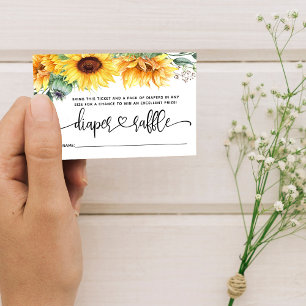 おむつラッフルヒマワリ赤ちゃんシャワー エンクロージャーカード