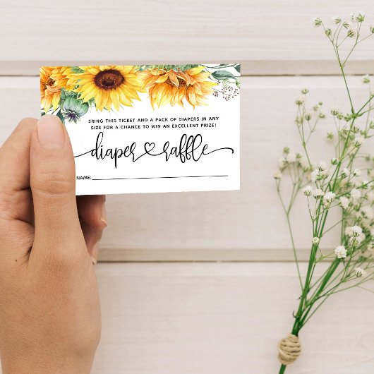 おむつラッフルヒマワリ赤ちゃんシャワー エンクロージャーカード