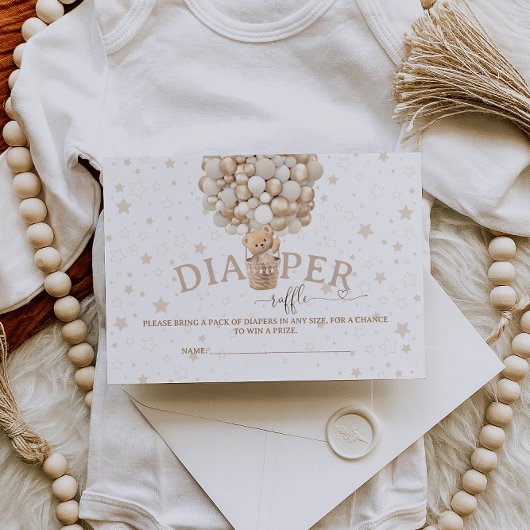 おむつラッフルビー待ちベビーシャワー エンクロージャーカード