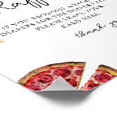 おむつラッフルピザベビーシャワーサイン ポスター (角)