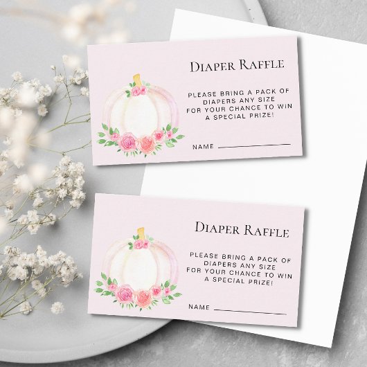 おむつラッフルピンクカボチャ赤ちゃんシャワー エンクロージャーカード