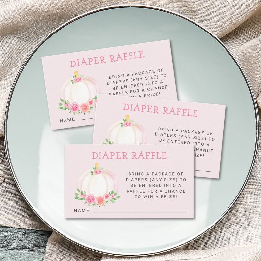 おむつラッフルピンクカボチャ赤ちゃんシャワー エンクロージャーカード