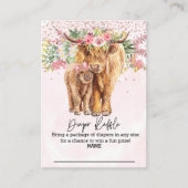 おむつラッフルピンクガールハイランド牛フローラ エンクロージャーカード (正面)