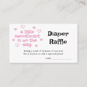 おむつラッフルピンクガール赤ちゃんシャワーカード エンクロージャーカード (正面)