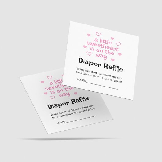 おむつラッフルピンクガール赤ちゃんシャワースクエアカード エンクロージャーカード