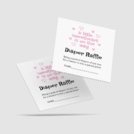 おむつラッフルピンクガール赤ちゃんシャワースクエアカード エンクロージャーカード