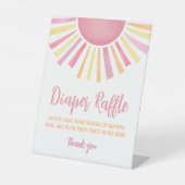 おむつラッフルピンクサンベビーシャワー 台座サイン (正面)