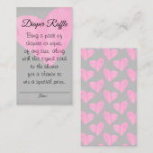 おむつラッフルピンクハートガールベビーシャワー エンクロージャーカード (正面/裏面)