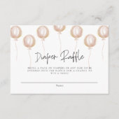 おむつラッフルピンクバルーンその女の子の赤ちゃんシャワー エンクロージャーカード (正面)