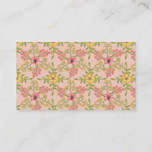 おむつラッフルピンクフラワーフローラかわいらしスイーツ エンクロージャーカード (裏面)