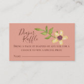 おむつラッフルピンクフラワーフローラかわいらしスイーツ エンクロージャーカード (正面)