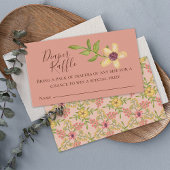 おむつラッフルピンクフラワーフローラかわいらしスイーツ エンクロージャーカード