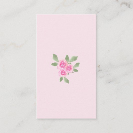 おむつラッフルピンクフローラティーポットベビーシャワー エンクロージャーカード (裏面)