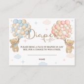 おむつラッフルピンクブルージェンダーリビールベア エンクロージャーカード (正面)