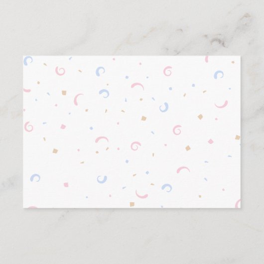 おむつラッフルピンクブルージェンダーリビール エンクロージャーカード (裏面)