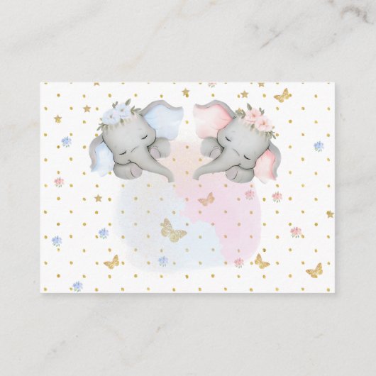 おむつラッフルピンクブルーフローラゾウ エンクロージャーカード (裏面)