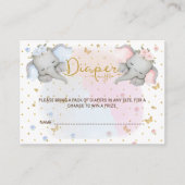 おむつラッフルピンクブルーフローラゾウ エンクロージャーカード (正面)