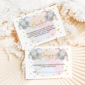 おむつラッフルピンクブルーフローラゾウ エンクロージャーカード