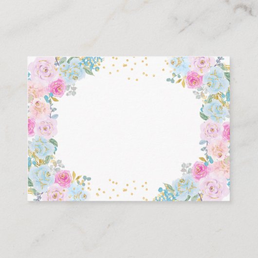 おむつラッフルピンクブルーフローラ エンクロージャーカード (裏面)