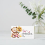 おむつラッフルピンクベアひまわり赤ちゃんシャワー エンクロージャーカード (スタンド正面)