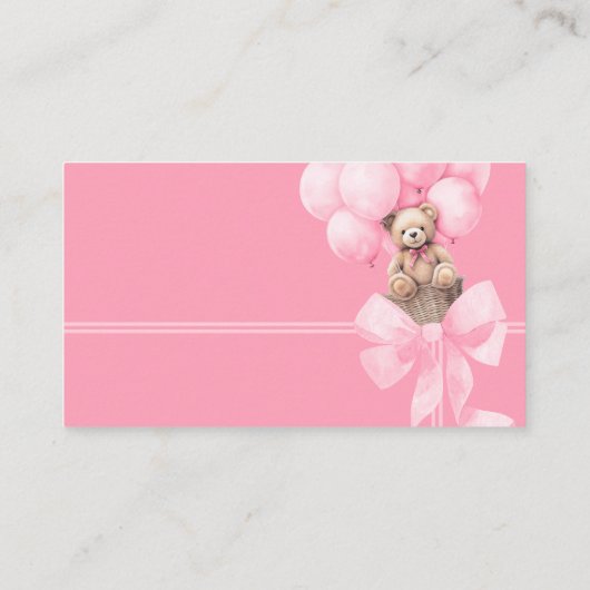 おむつラッフルピンクベアーカード エンクロージャーカード (裏面)