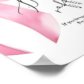 おむつラッフルピンクボウ女の子のベビーシャワー ポスター (角)