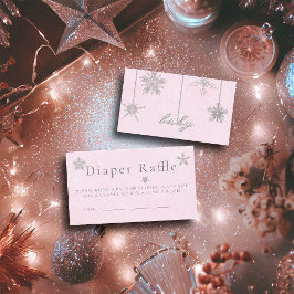 おむつラッフルピンクライン石ガールベビーシャワー エンクロージャーカード