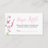 おむつラッフルピンクワイルドフラワーベビーシャワー エンクロージャーカード (正面)