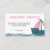 おむつラッフルピンク航海のベビーシャワー エンクロージャーカード (正面)